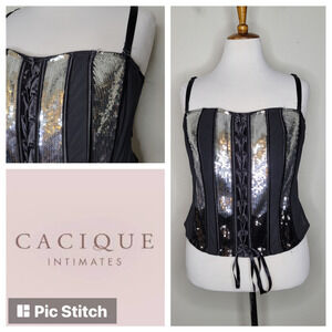 Cacique Lane Bryant Sequin Bustier‎ Size 18/20 NWT